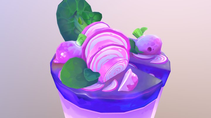 Radish Jelly Cake 💜 3D Model