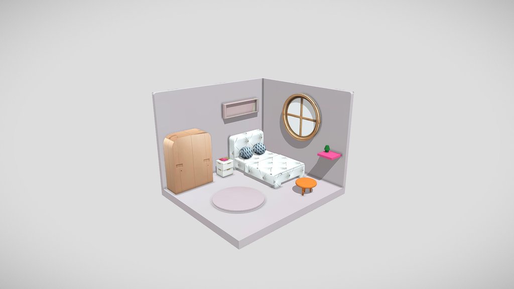 Modern Minimalist Stylized Bedroom