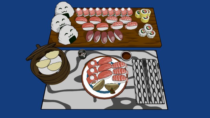 Sushi - Japanese Food 3D Model