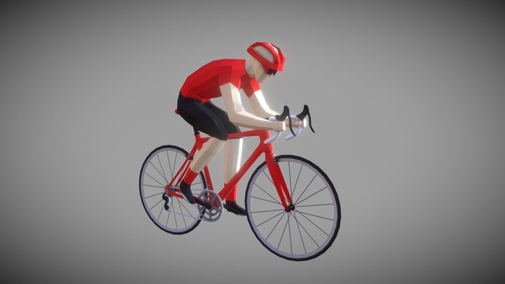 Low Poly Cyclist - Remastered (Incl. Rig) 3D Model