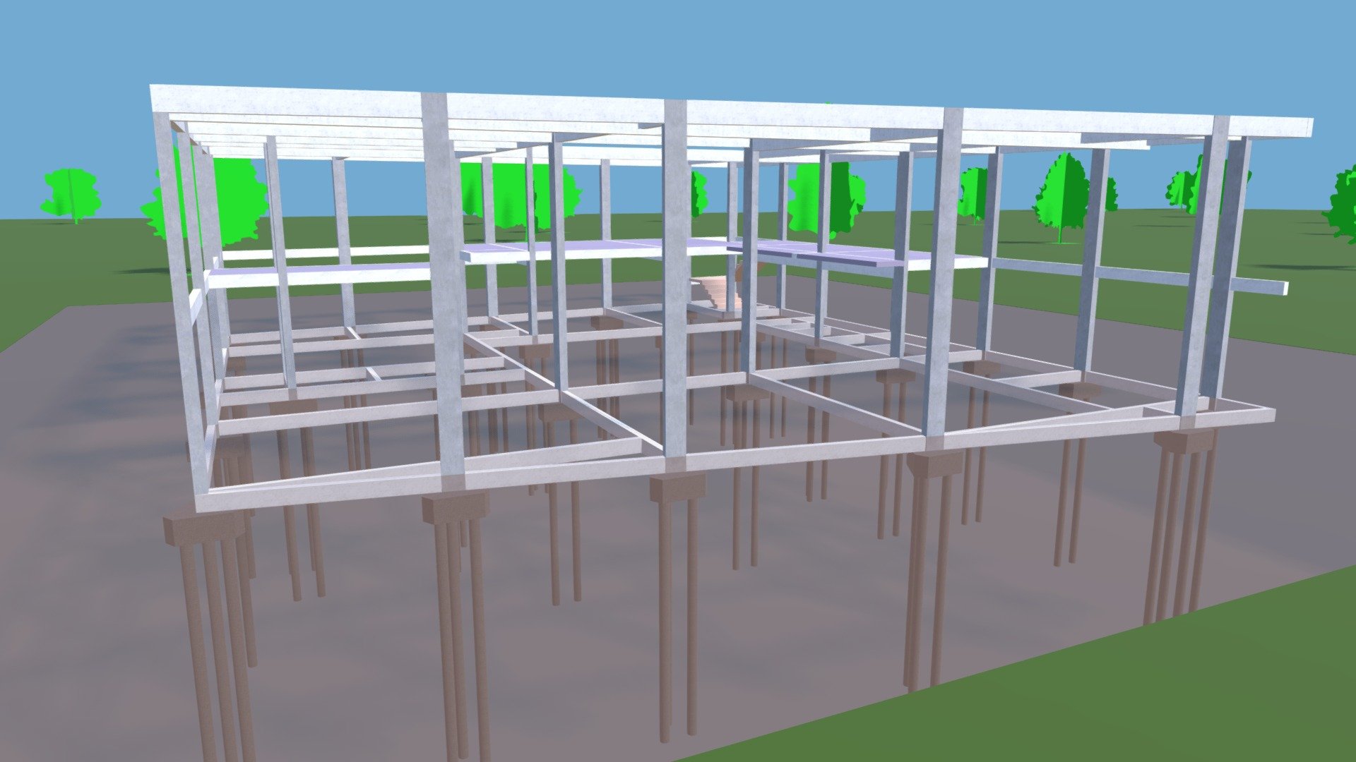 Estrutura 3D - Edificação comercial (BLOCO 02) — Sketchfab embed 3D viewer