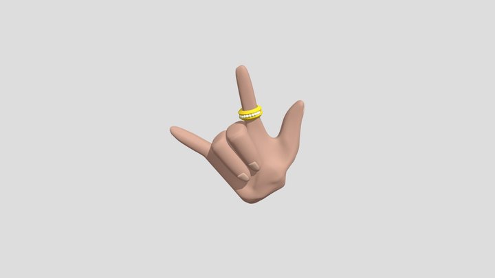 Hand with Tattoo 3D Model
