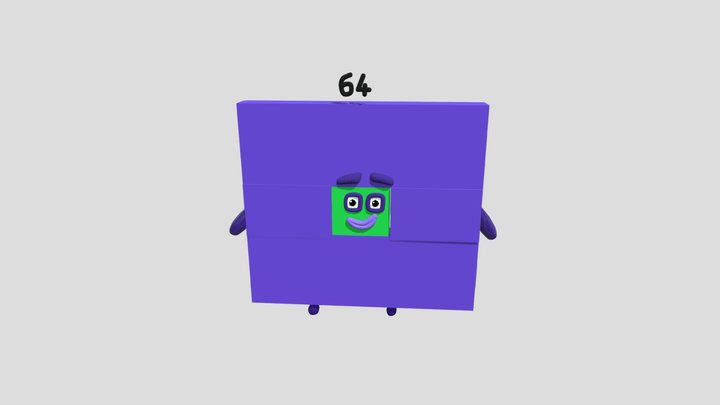 Numberblock 64 3D Model