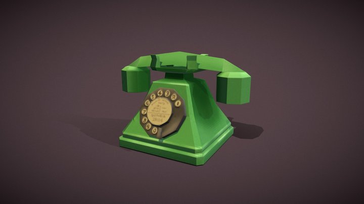 Low poly vintage telephone 3D Model