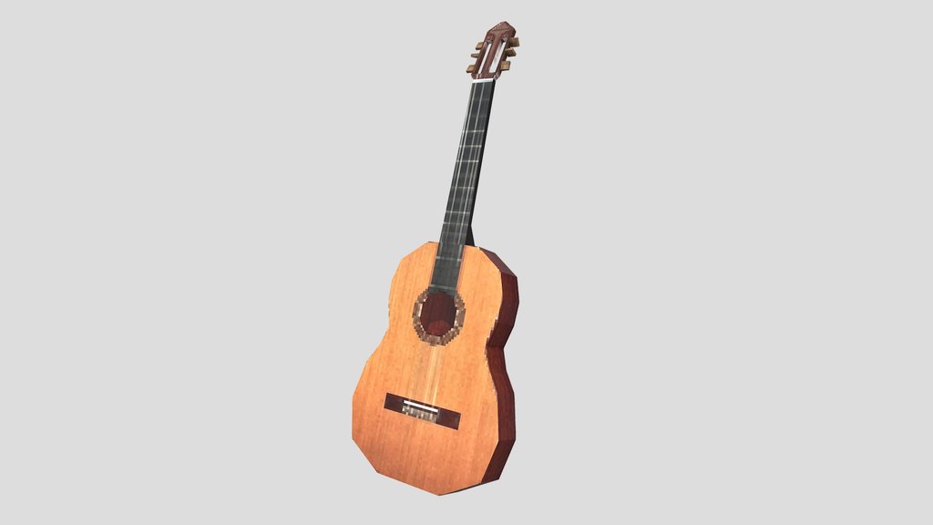 Classical Guitar - PS1 Low Poly
