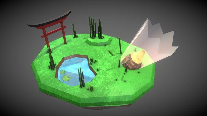 Japanese Island 3D Model