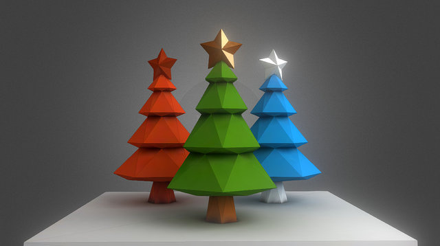 Christmas tree - 3D papercraft model 3D Model