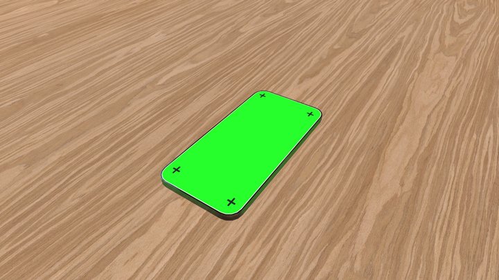 Smartphone With Green Screen 3D Model