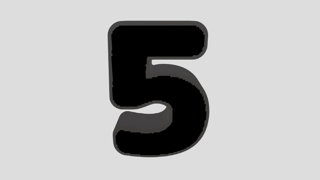 5 Number Numeric Stone Carved