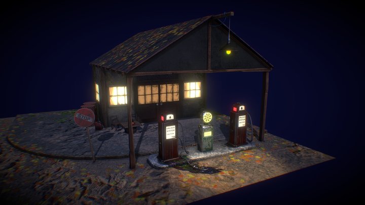 Old Gas Station – Kostenloses 3D-Modell STL