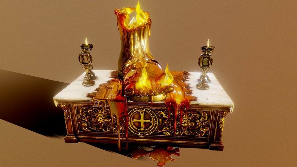 Flaming Boot on the Altar