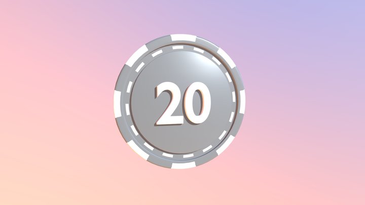 Poker Chip 20$ 3D Model