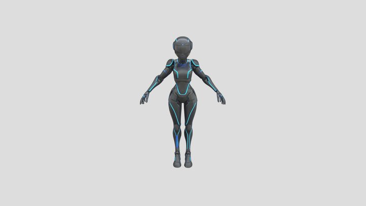 Female - Cyber Gaurdian 3D Model