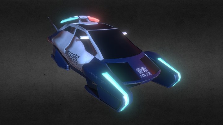 Cyberpunk police car 3D Model