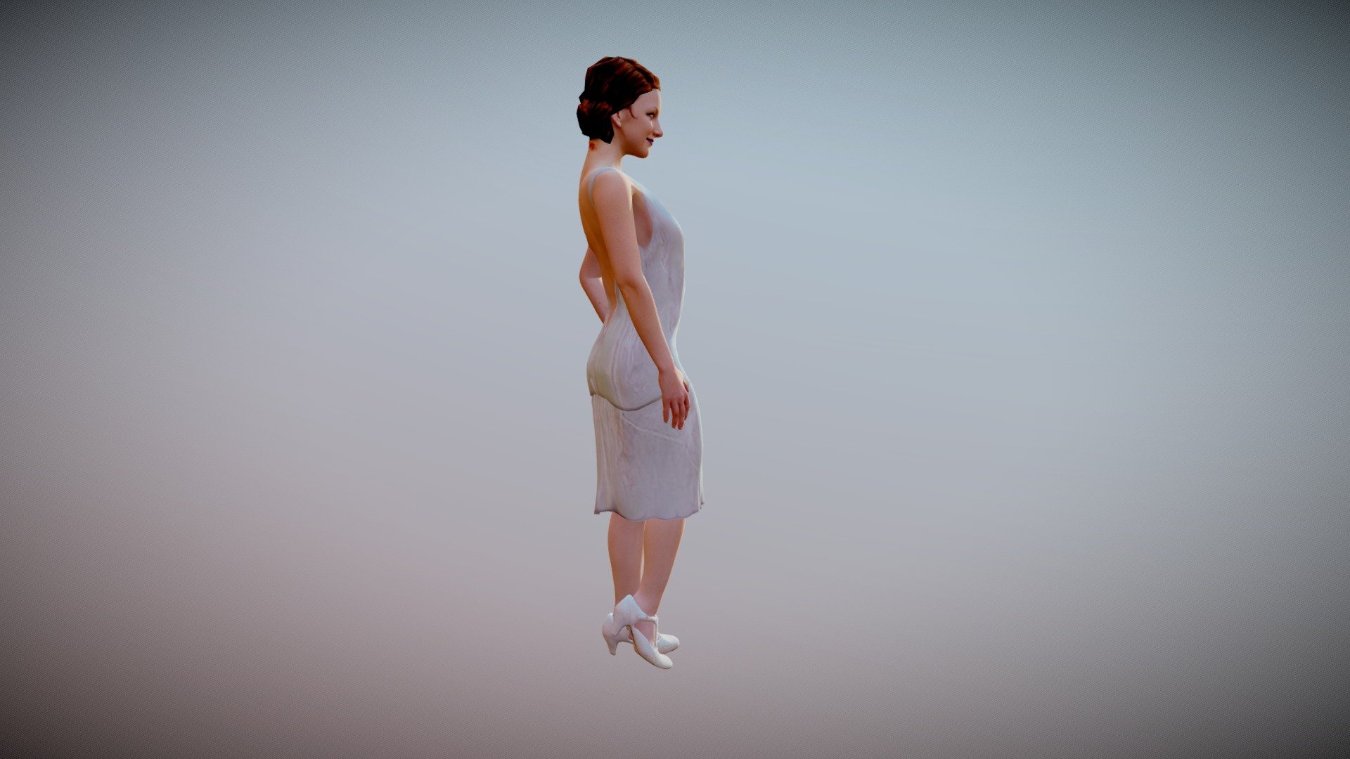 Pearl - flapper dress 10h lowpoly +anim — Sketchfab embed 3D viewer