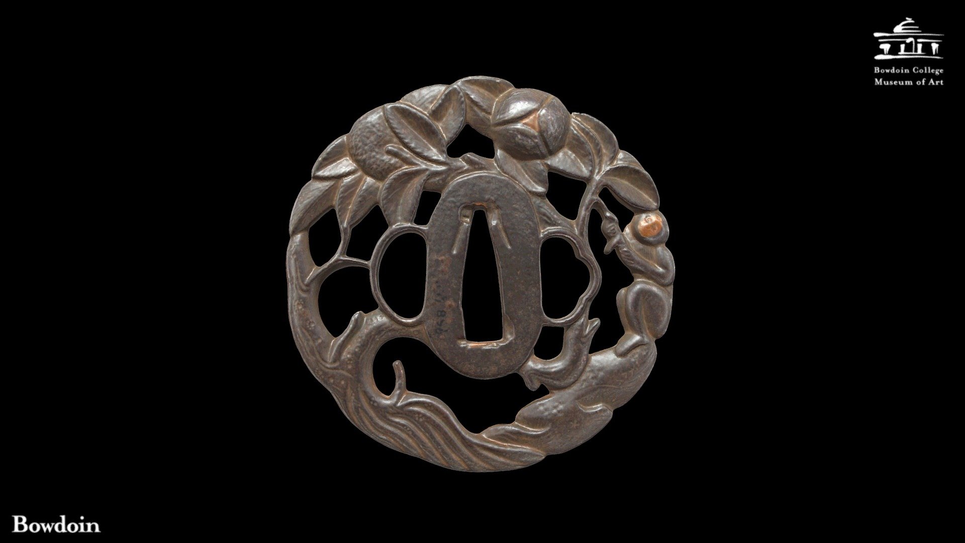 Sword Guard (Tsuba): Monkey with Peaches