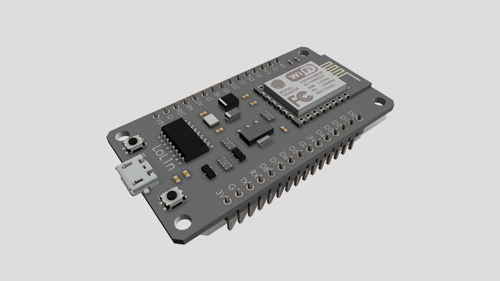 NodeMCU v3 ESP8266 Development Board 3D Model
