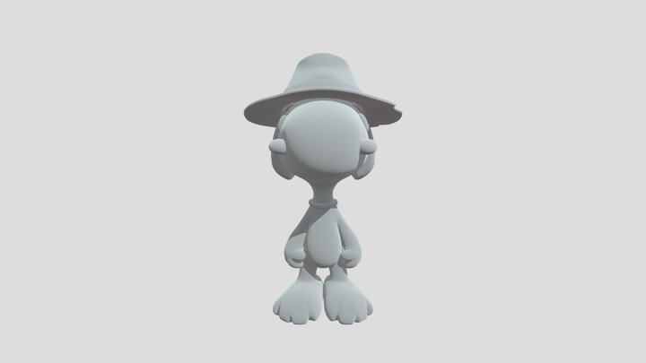Snoopy in a Fedora 3D Model