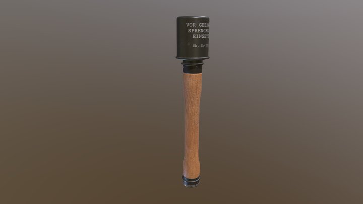 M24 Steilhandgrenate Stick Grenade 3D Model
