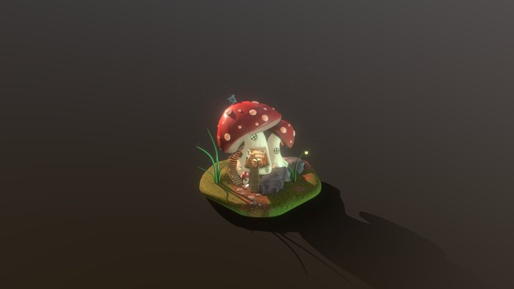Stylized MUSHROOM HOUSE 3D Model