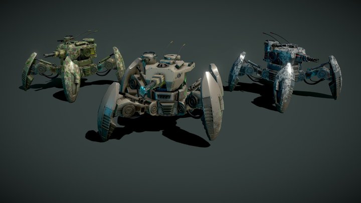Spider Tanks 3D Model