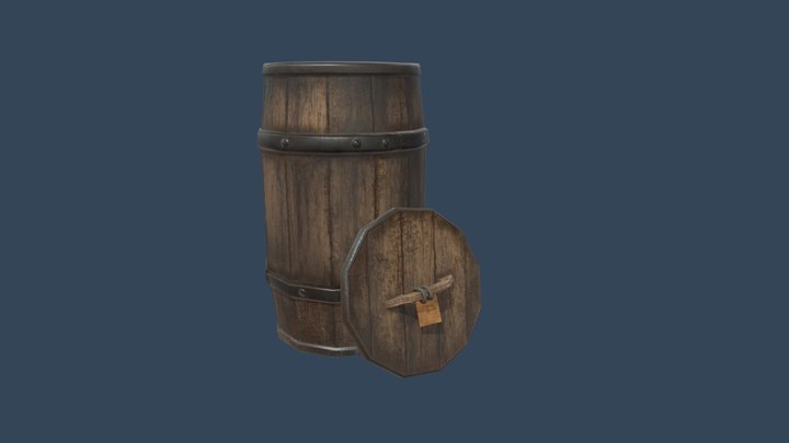 barrel with cucumbers 3D Model