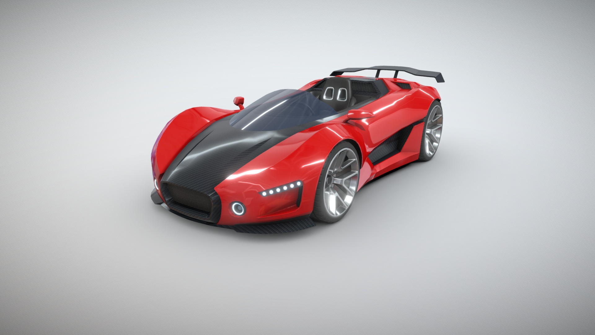 3D model Race Kart 04 - This is a 3D model of the Race Kart 04. The 3D model is about a red sports car.