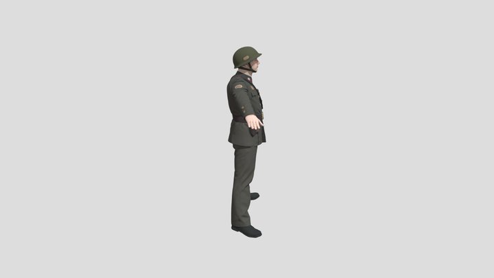 Male in Military Uniform by Tripo – Kostenloses 3D-Modell STL