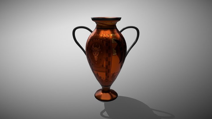 Low-Poly Greek Style Vase 3D Model