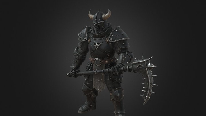 Armored Executioner - Horned Helm & Flail – Kostenloses 3D-Modell STL