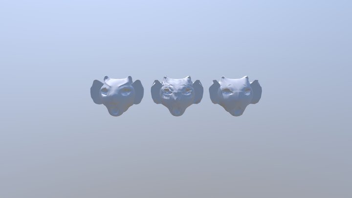 Monster 3 Heads 3D Model