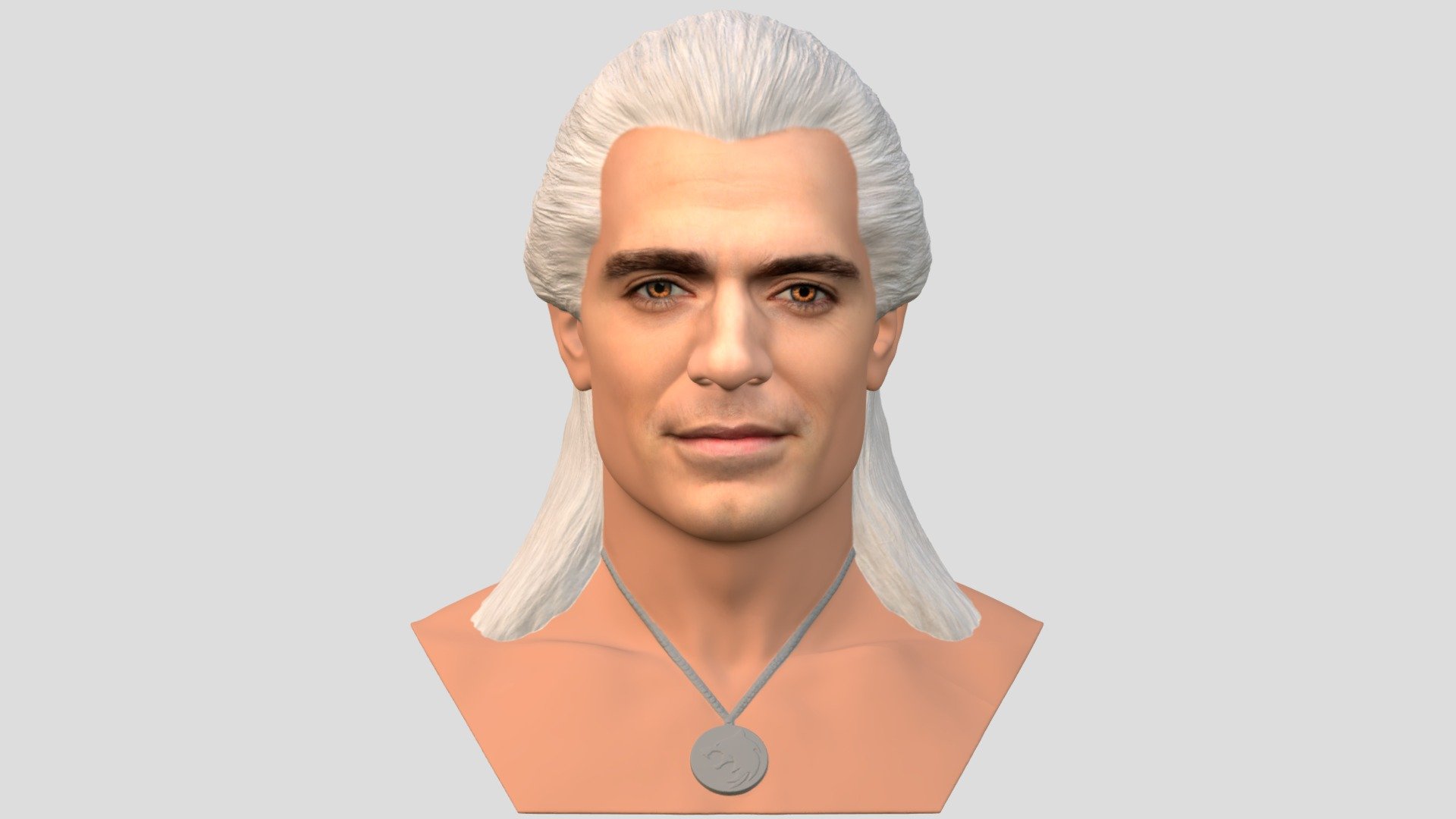 Geralt The Witcher bust full color 3D printing