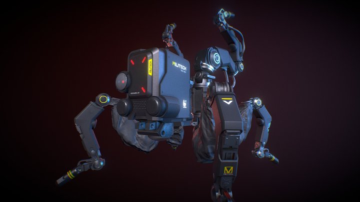 Cyberpunk 2077 Militech Robot 3D Model