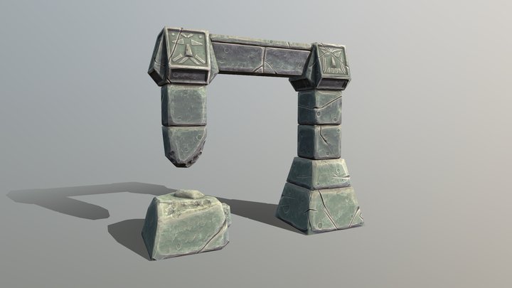 Stylized Ancient Archway 3D Model