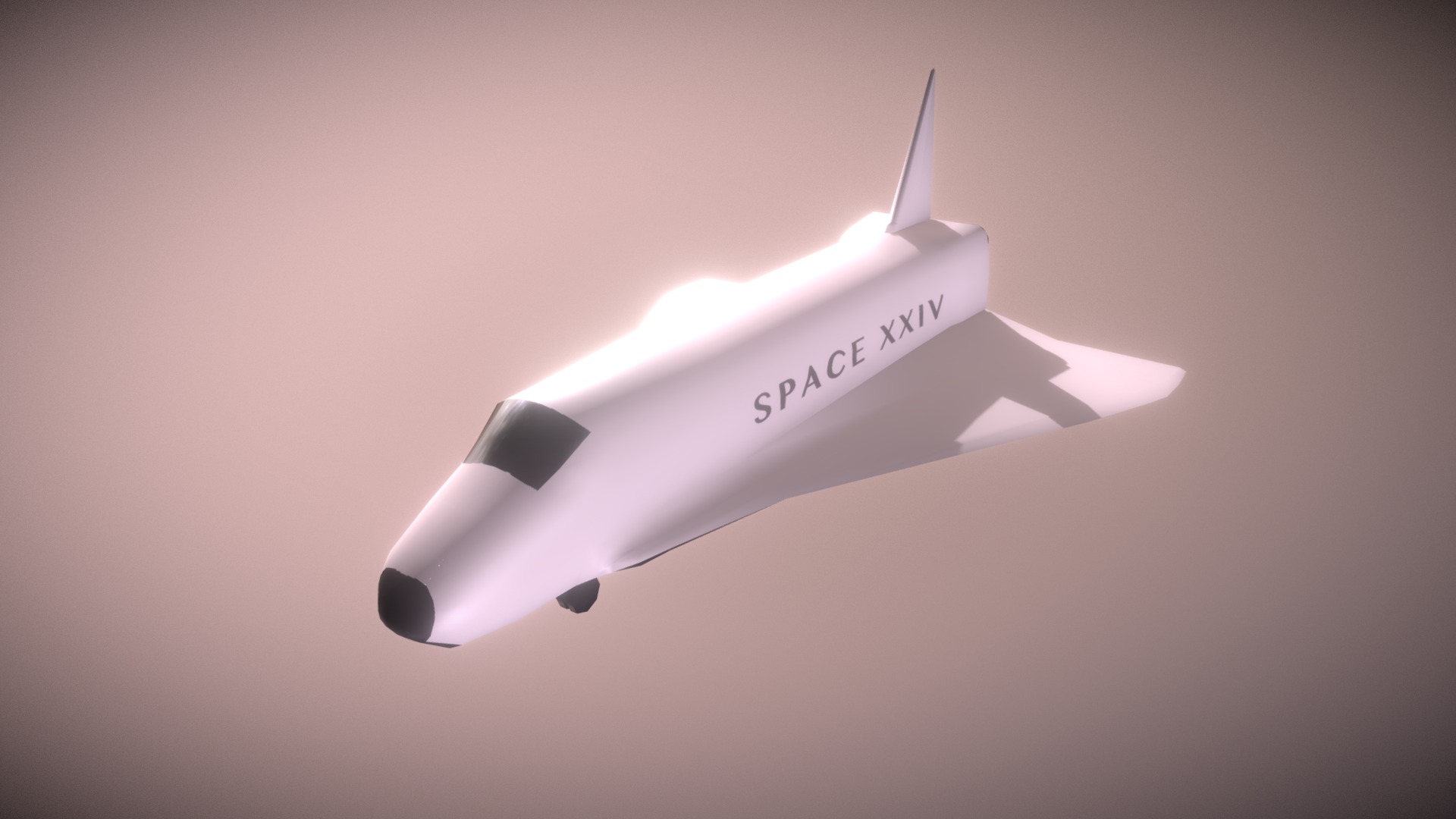3D model Game Ready Space Shuttle Toy Low Poly - This is a 3D model of the Game Ready Space Shuttle Toy Low Poly. The 3D model is about a white airplane flying.