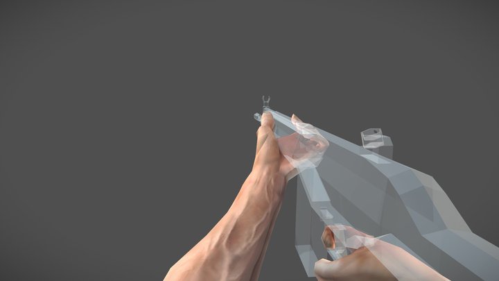 Rigged Low Poly FPS Hands 3D Model