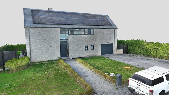 Maison Namuroise moderne avec piscine 3D Model