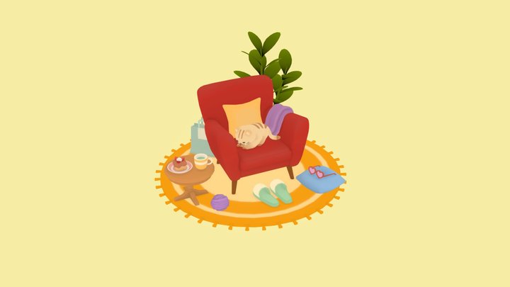 Cat Sleep on Sofa