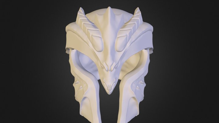 Purple Dragon Knight helmet 3D Model