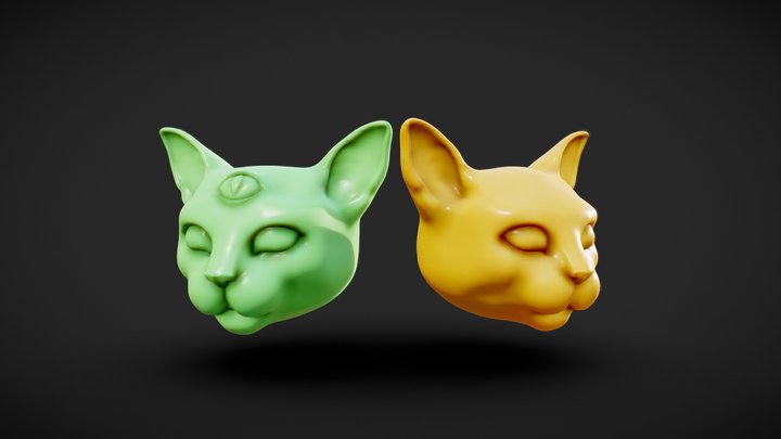 Mystic Cat pack - 2 in 1 - 3D Printable 3D Model