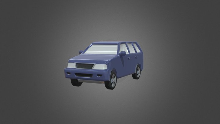 1990s Lowpoly Minivan 3D Model