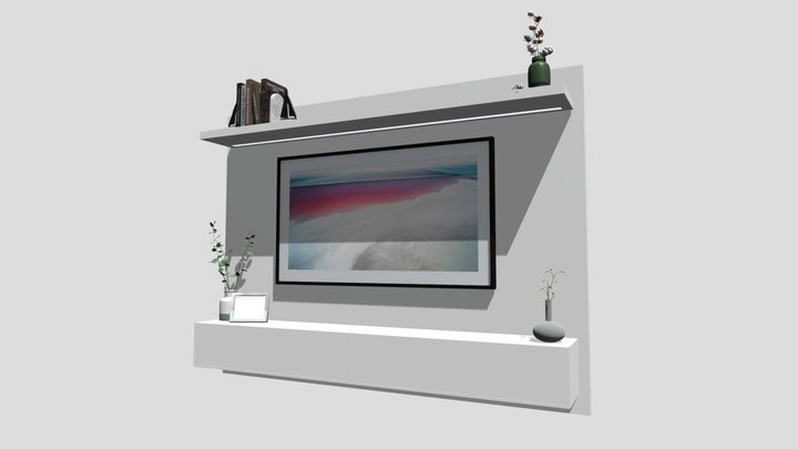 Floating Entertainment Center To Scale 3D Model