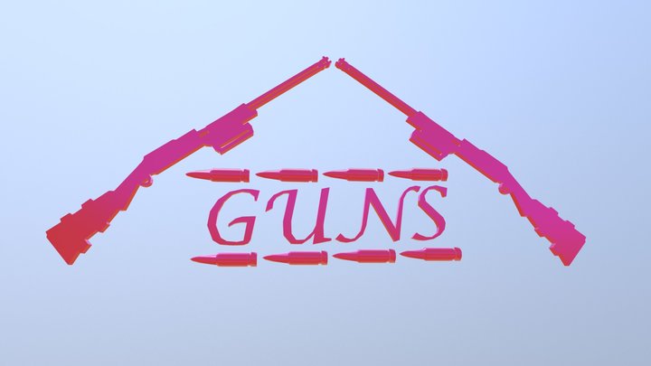 Gun Shop Neon Sign 3D Model