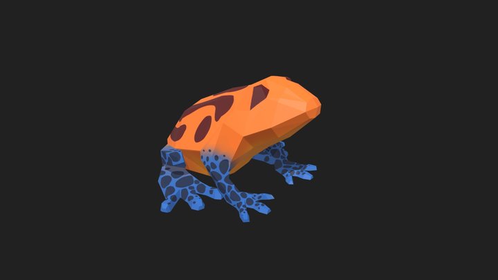 Low Poly Poison Dart Frog (NASA X-HAB Asset) 3D Model