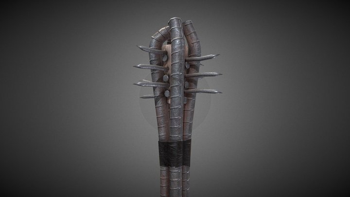 Spiked Rebar Melee Weapon 3D Model