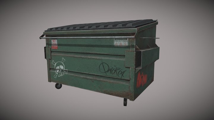 Old Rusty Dumpster 3D Model
