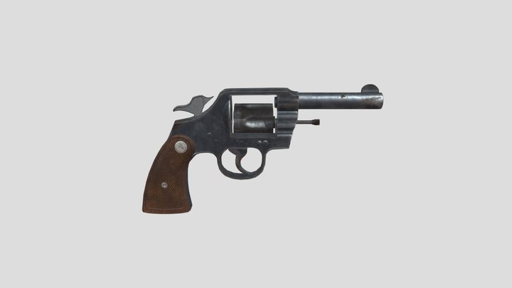 Colt Revolver Low Poly 3D Model