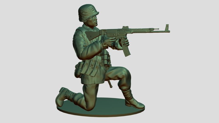 German SS Soldier StG44 3D Model