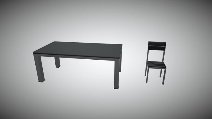 Dinner Table and Chair 3D Model