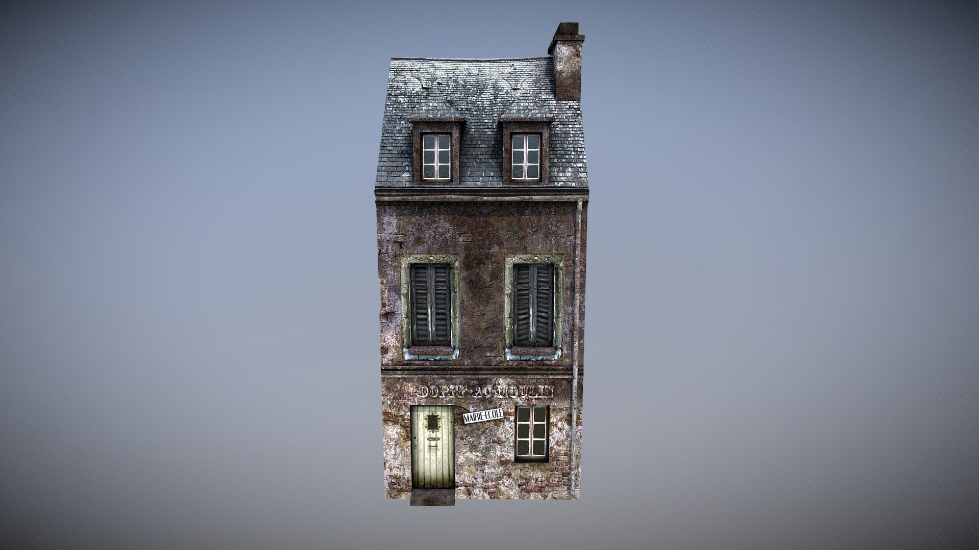 3D model Old House 8 - This is a 3D model of the Old House 8. The 3D model is about a tall brick tower.